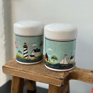 Warren Kimble Coastal Breeze Lighthouse Salt and Pepper Shakers